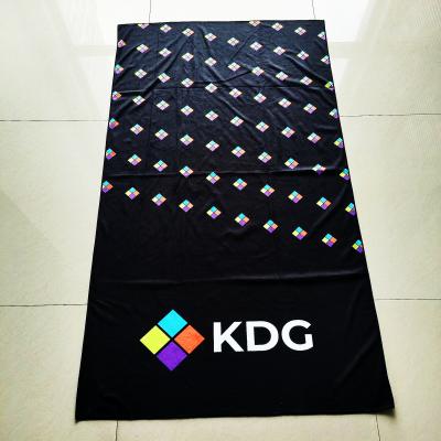 China Wholesale Custom Digital Printed Microfiber 100% polyester Beach Towel With  Logo Black Oversize Beach Towel for sale