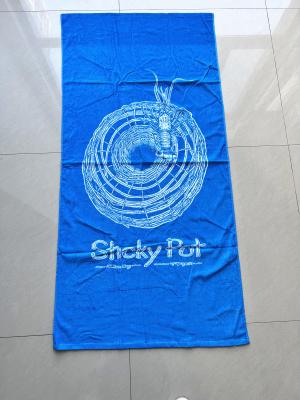 China 100% Cotton rectangle eco friendly beach towel sublimation recycled blue towel custom beach towel logo for sale