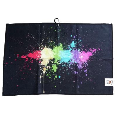 China 100% microfiber golf sport towel custom logo sublimation custom print golf towel waffle beach towel for sale