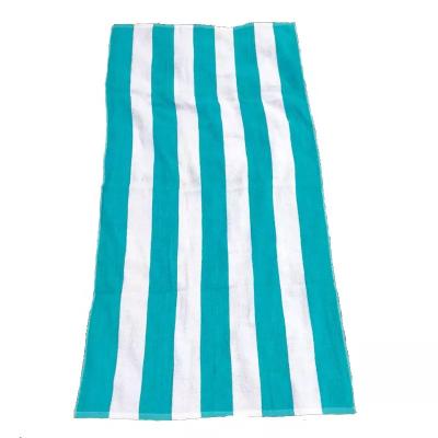 China Factory outlet high quality custom Green Stripes jacquard gym towel custom jacquard print beach towel yarn dyed jacquard for sale