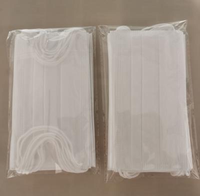 China 3-ply disposable white color face mask adult CE certificate for sale