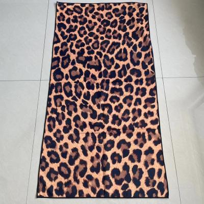 China wholesale large microfiber beach towels with logo custom print  sand free beach towel leopard print beach towel for sale