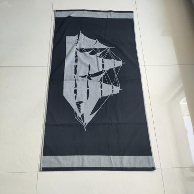 China Wholesale 100%cotton beach towel yarn-dyed jacquard towel with logo custom design jacquard beach towel for sale