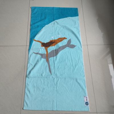 Chine serviette 100% de plage animale de bande dessinée de coton d'impression de plage de serviette d'impression d'océan fait sur commande animal en gros d'enfants à vendre