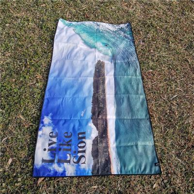 China Amazon hot sale microfiber recycled kids beach towel  custom designer quick dry printed beach towel for sale