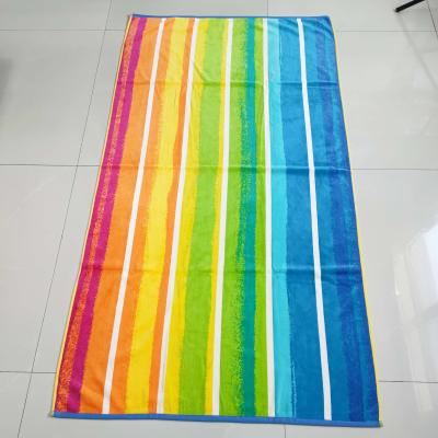 China Stripe cabana pool thick organic cotton terry bath towels turkish 100% cotton custom all rainbows colorful bath towels for sale