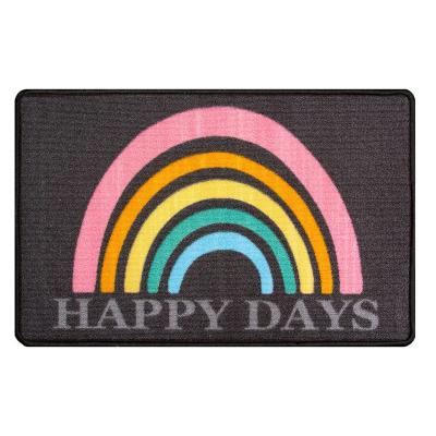 China Reversible Custom Door Mat Printed Rainbow Doormat Outdoor Door Floor Mat for sale