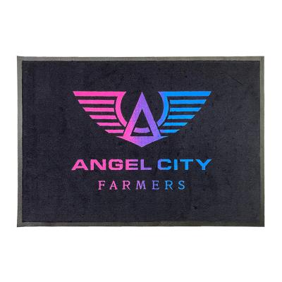 China Washable Printed Wings Design Door Mat Nylon Custom Door Mat With Logo for sale