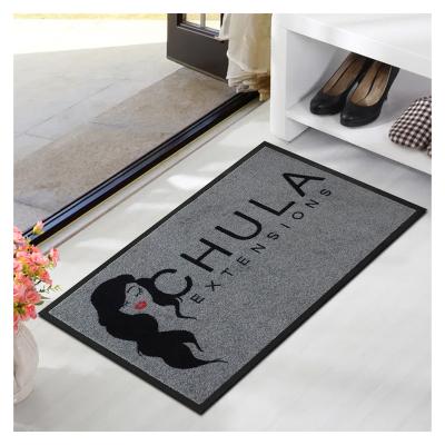 China Commercial Non-Slip 100% Nylon Non-Slip Slip To Indoor Custom Design Mat With Logo Door Rug for sale