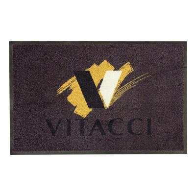 China Custom Logo Mat Outdoor Entry Door Mat Rubber Welcome Door Mat Washable Anti-Slip Floor Door Entry Mats for sale