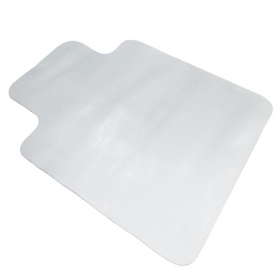 China Large PVC Plastic Lip Shape Floor Mat Transparent Adhesive-protective Chair Mat For Office for sale