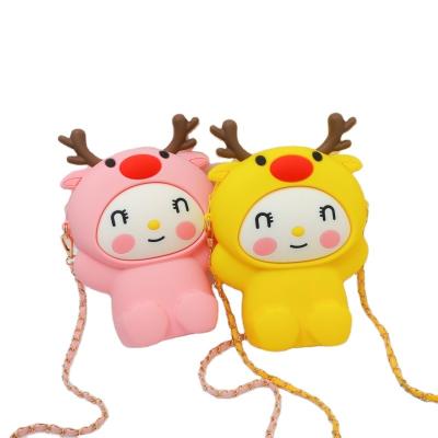 China Waterproof Customized Cute Children's Silicone Cartoon Coin Card Bag Girl Storage Cosmetic Bag for sale