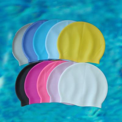 China Pure silicone custom thin swim cap silicone swimming cap color silicone diving environmental friendly swim cap for sale