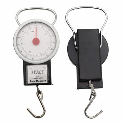 China ABS+PC+PVC 32KG Luggage Scale Mechanical Handheld Luggage Manual Travel Scale With Tape Measure for sale