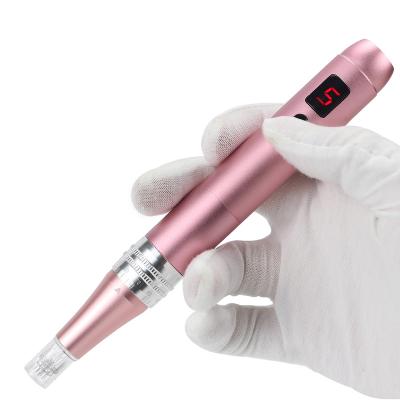 China Skin rejuvenation home use anti aging electric micro needle derma pen with screw needles promote absorption of skin lotion for sale