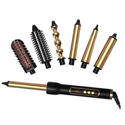 China 7 barrels to meet your different curl style needs different types of magic wand hair curler 7 in 1 electric rotating magic wand hair curler hair styler curler for sale