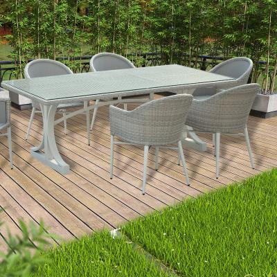 China Comfortable/Leisure Cheap Outdoor Wicker Patio Dining Garden Rattan PE Furniture Patio Set Dining Sets for sale