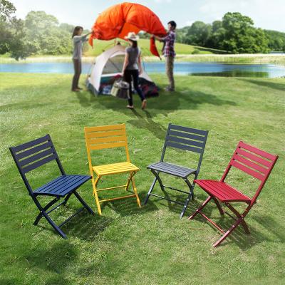 China Modern Power Coated Outdoor Folding Chairs Aluminum Family Dining Table And Chair Party Chair Supplier for sale