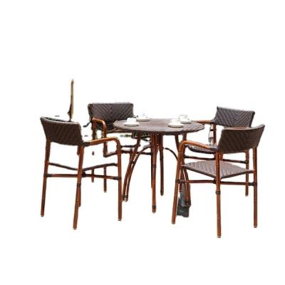 China Modern Outdoor Furniture Antique Dining Chairs Bamboo Restaurant Tables And Chairs Set for sale