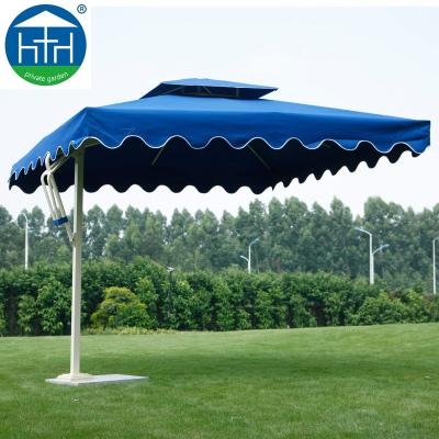 China Can be rotated 360'; ° Hotsale Factory Furniture Aluminum Outdoor Garden Side Post Umbrella With Marble Base For Swimming Pool for sale