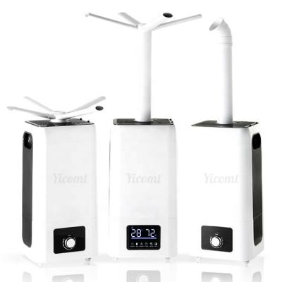 China 4 Heads 6 Heads Mist Maker Large Mist Output Smart Mobile Greenhouse Industrial Mist Humidifier For Vegetable And Fruit for sale