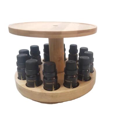 China Amazon Bestsellers Commercial Home Appliance Rotating 3 Tier CE RoHs Bamboo Display Gift Aroma Diffuser Essential Oil Set Holder for sale