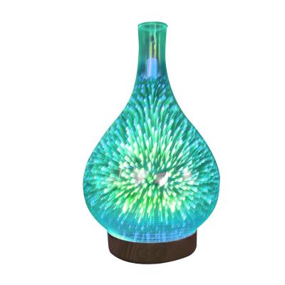 China 7 Color LED Lamps Hot Sale RGB Color LED Light Fragrance Firework Humidifier 3D Essential Oil Aroma Diffuser Glass for sale