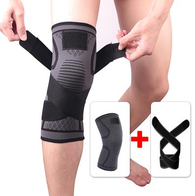 China Adjustable Adjustable Knee Protection Adult Nylon Kneepad All Terrain Kneepad With Strap for sale