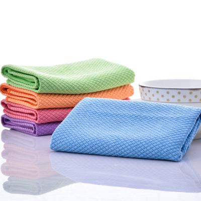 China Viable New Arrival Hot Sale Household Cleaning Fish Scale Cleaning Cloth Easy Clean Cloth Microfiber For Home for sale