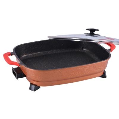 China Large Capacity Household Die Cast Aluminum Rectangular Electric Skillet for sale