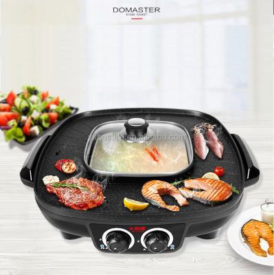 China Large Size Household 12 Person Electric Grill With Hot Pot 2000w for sale