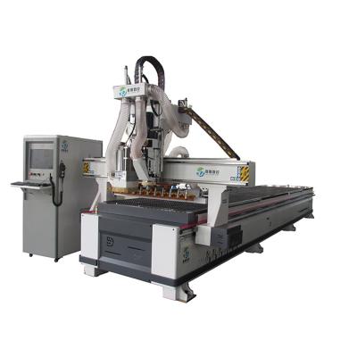 China Long Service Life Heavy Duty Long Station Dual Axis Drilling And Nesting Machine CNC Router for sale