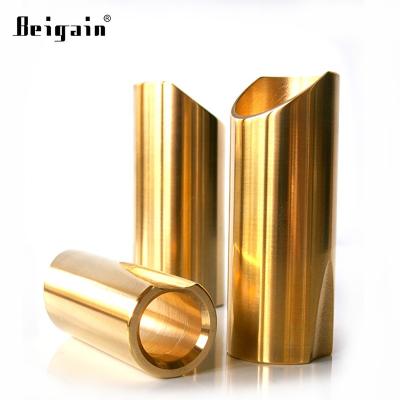 China OEM CNC Aluminum C360 Machining Brass Polished Brass Guitar Slides Parts for sale