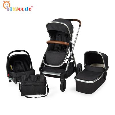 China Polyester EN1888 Deluxe 3 in 1 Handle Retractable Baby Stroller for sale