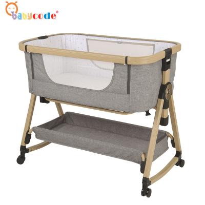 China 2021 New Safety Aluminum Wood Look Finished Adjustable Baby Tilting Hutch for sale