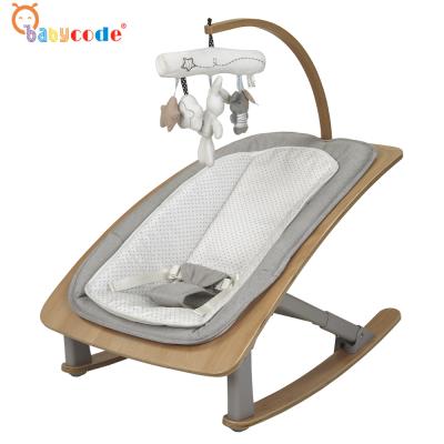 China PANEL Baby Code European Standard Wooden Foldable Height Baby Bouncer Adjustable Infant Chair for sale