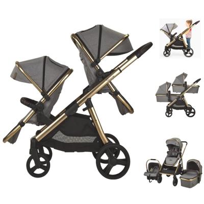 China New Factory EN1888 Carry Baby 2022 0-36 Months Baby Twin Stroller 3 in 1 for sale