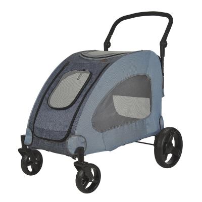 China Luxury Pet Walkers Outdoor Dogs Pet Walkers Folding 4 Wheels Pet Hand Cart Travel Carrier Puppy Pet Cart Strollers for sale