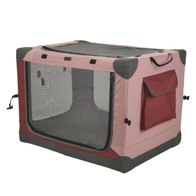 China Folding Metal Easy Folding Indoor and Outdoor Cat Large Dog Pet Viable Iron Dog Case Cages for sale