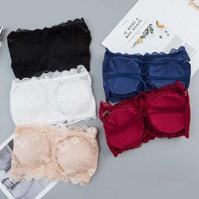 China Wome Breathable New Design Sexy Lift Up Strapless Backless Bra Ladies Beauty Back Wrap Chest Lace Tube Tops for sale