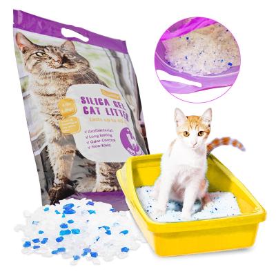 China Cats Wholesale Strongly Absorbent Natural Dustproof Crystal Silica Gel Cat Litter Sand for Cat Clean for sale