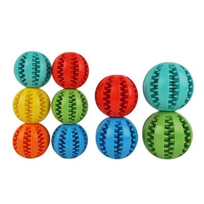 China Viable Rubber Indestructible Treat Ball Food Puzzle Bite Pet Chew Ball Pet Dog Dispensing Interactive Concealment Toy for sale