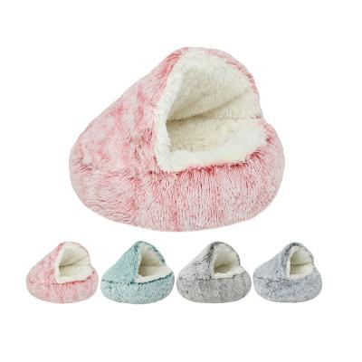 China Waterproof Round Soft Plush Waterproof Cat Bed Comfortable Self Warming Lower Pet Bed For Dogs Cats for sale