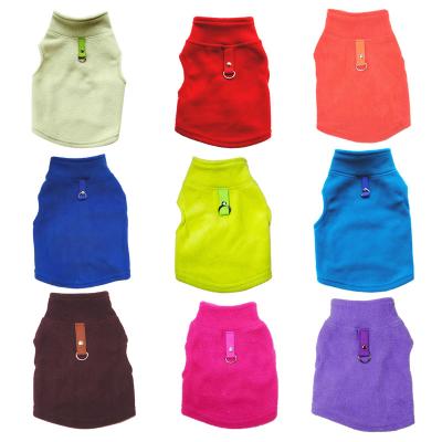 China Pet Outwear Winter Soft Warm Pet Clothes Dog Sweatshirt Fleece Sweater Vest With Leash Ring for sale