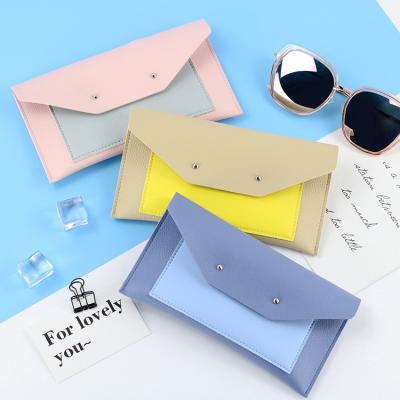 China Multicolor Leather UV400 Glasses Case Portable Glasses Box Originality Simple Retro Container For Glasses for sale