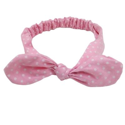 China 2021 FanYue Easy Custom Bunny Ears Cotton Grid Stripe Polka Dot Baby Headband Baby Turban Headbands Cute 2021 for sale