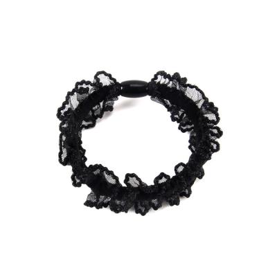 China Easy Custom Korean Chiffon Scrunchies Hair Accessories FanYue Fashion FanYue Lace Pony Tails Black Pony Tails Scrunchies for sale