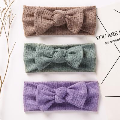 China FanYue Easy Winter Jacquard Elastic Checked Weave Knit New Headband Hair Accessories For Kids Baby Bows And Headbands for sale