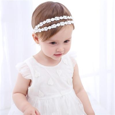 China FanYue Easy Fancy Princess Baby Hair Accessories Beads Baby Turban Headbands Baby Headbands for sale