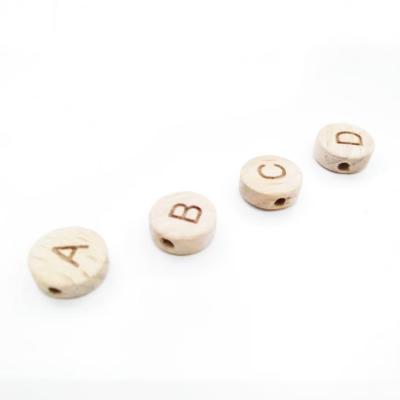 China Wholesale Easy Round 10MM Alphabet Letter A-Z Wooden Beech FanYue Loose Beads For Jewelry Making for sale